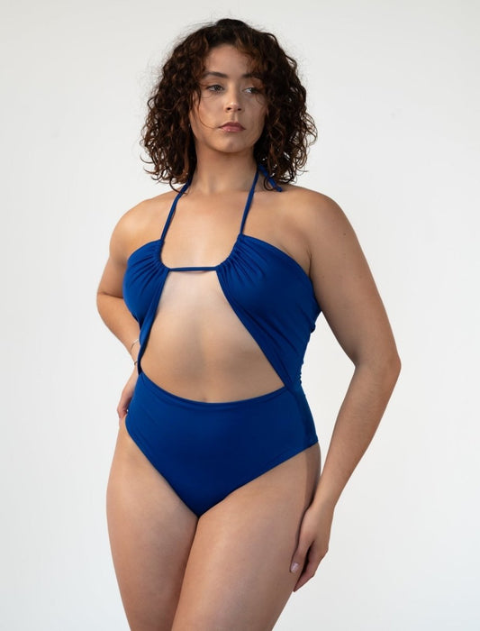 Electric Blue One Piece With Scrunch Booty - House of Dani.B